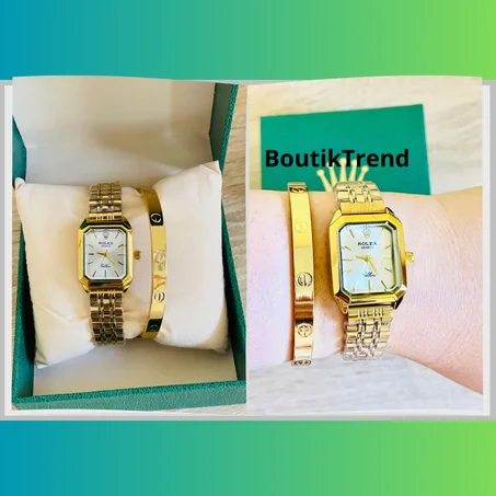 طقم ساعة نسائية مع سوار