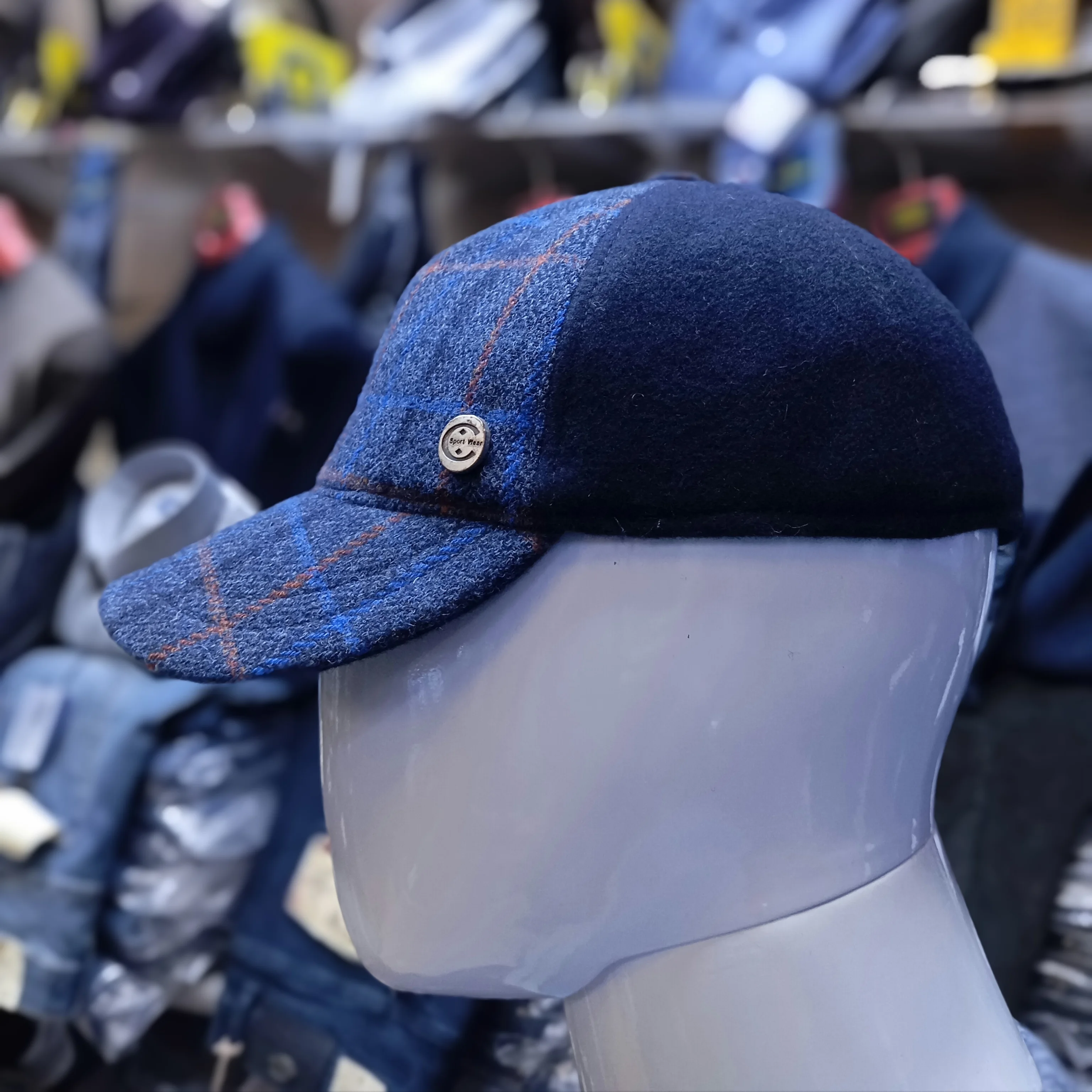 casquettes béret à carreaux pour l'hiver