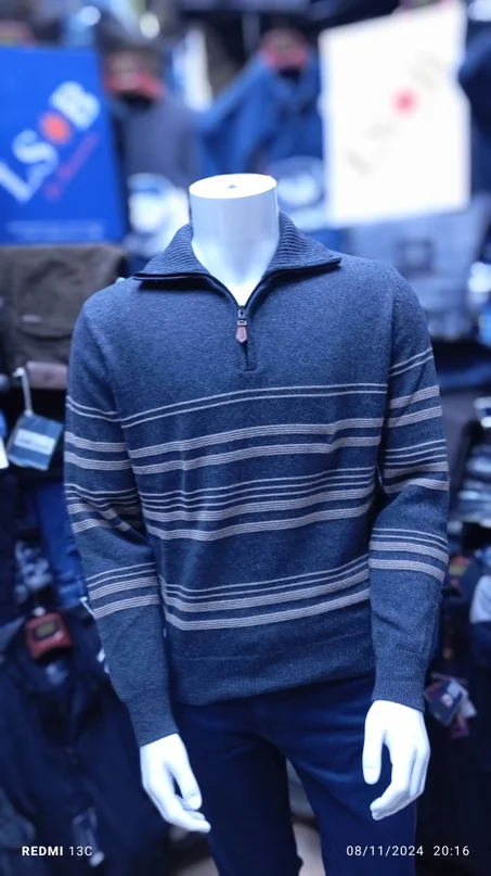 PULL rayé à Col montant pour l'hiver