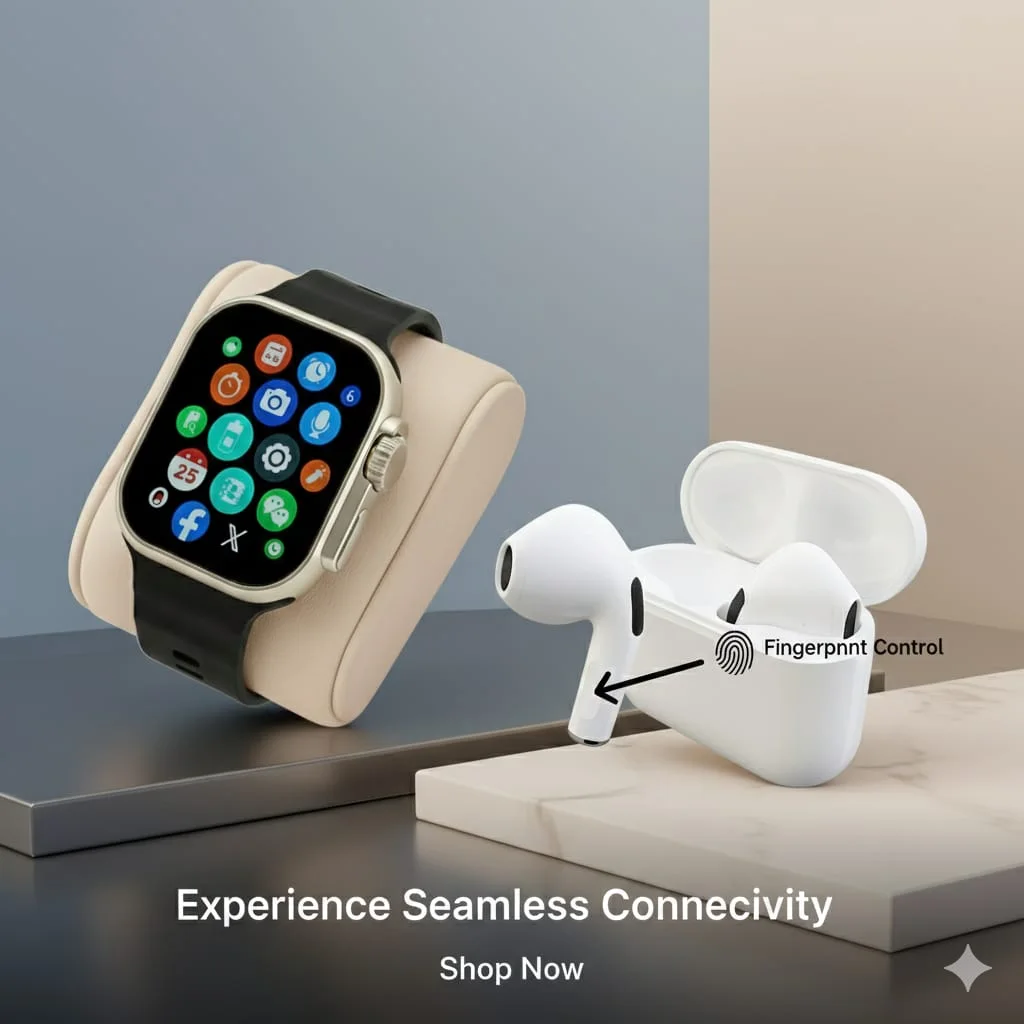 باك الساعة الذكية ⌚ مع سماعات البلوتوث 🎧