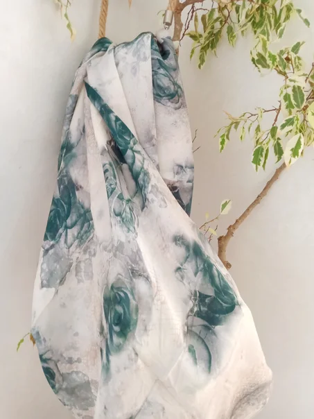 Foulard Soie Vert Céladon