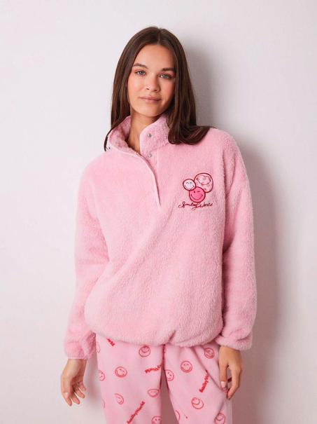 بيجامة نسائية دافئة ..    وردي   (سويت شيرت + بنطلون) Women'Secret Vm Gn Pockets