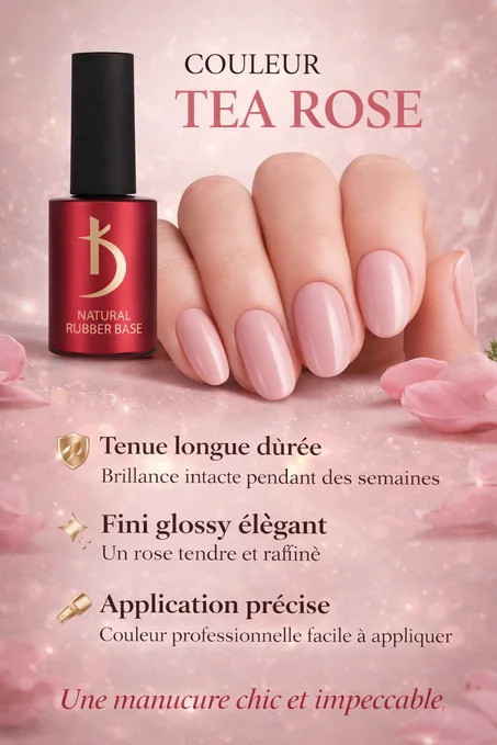 NATURAL RUBBER BASE GEL KODI TEA ROSE 15 ML