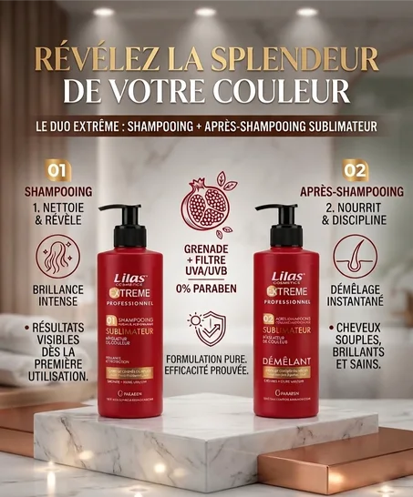 DUO EXTREME SHAMPOOING 400ML + APRES  400ML LILAS