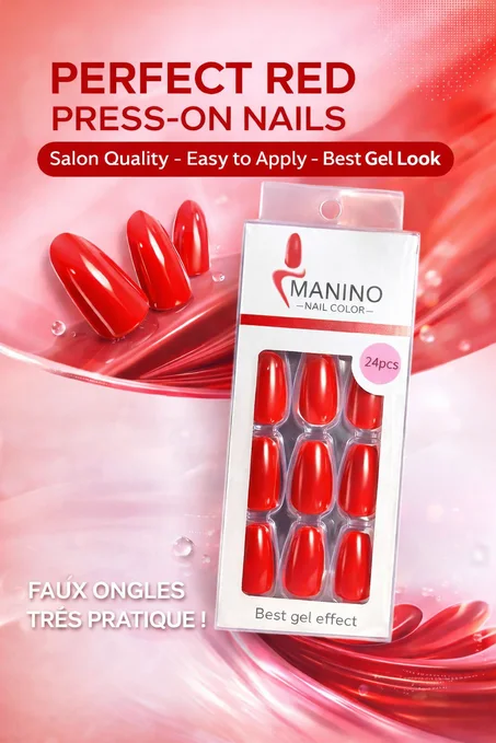 MANINO NAILS RED 24-PIECE SET