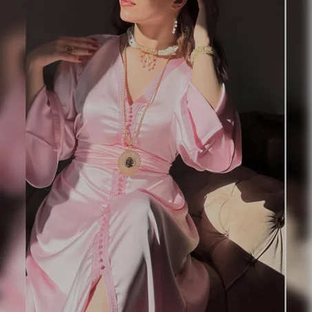 caftan satin perle