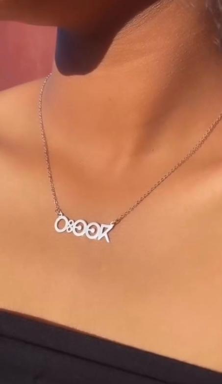 Collier personnalisé en argent – Amazighia et Arabe et Francais