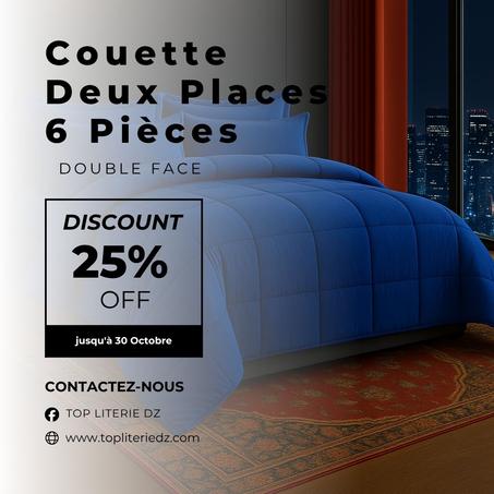 Couette 6  pieces Bleu Roi  ( Deux Places )