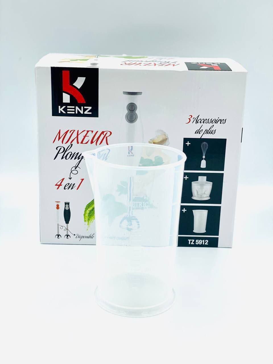ميكسور 4 في 1 : طراب + خلاط + هشوار + عصارة Mixeur plongeur 4in1 KENZ
