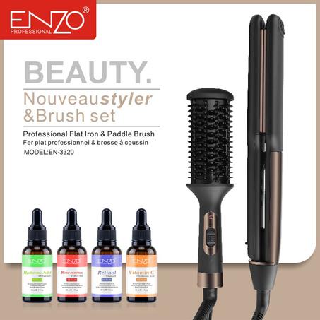 مكواة مسطحة ولبسور الشعر