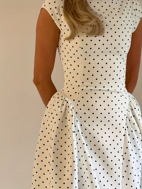 Polka dots dress - Blanc