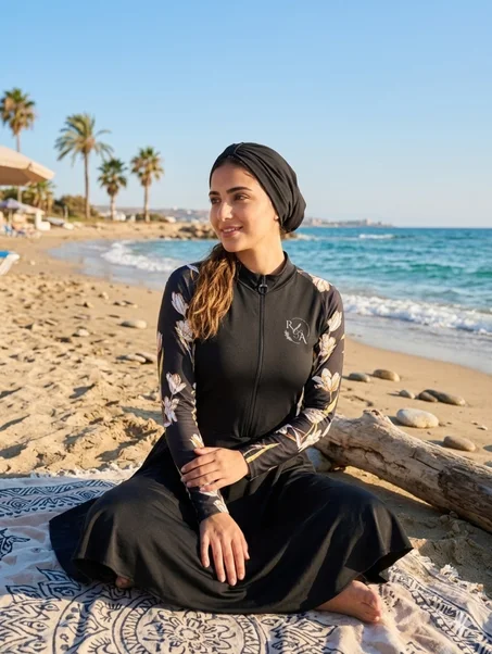 Burkini Zippé Coupe Patineuse