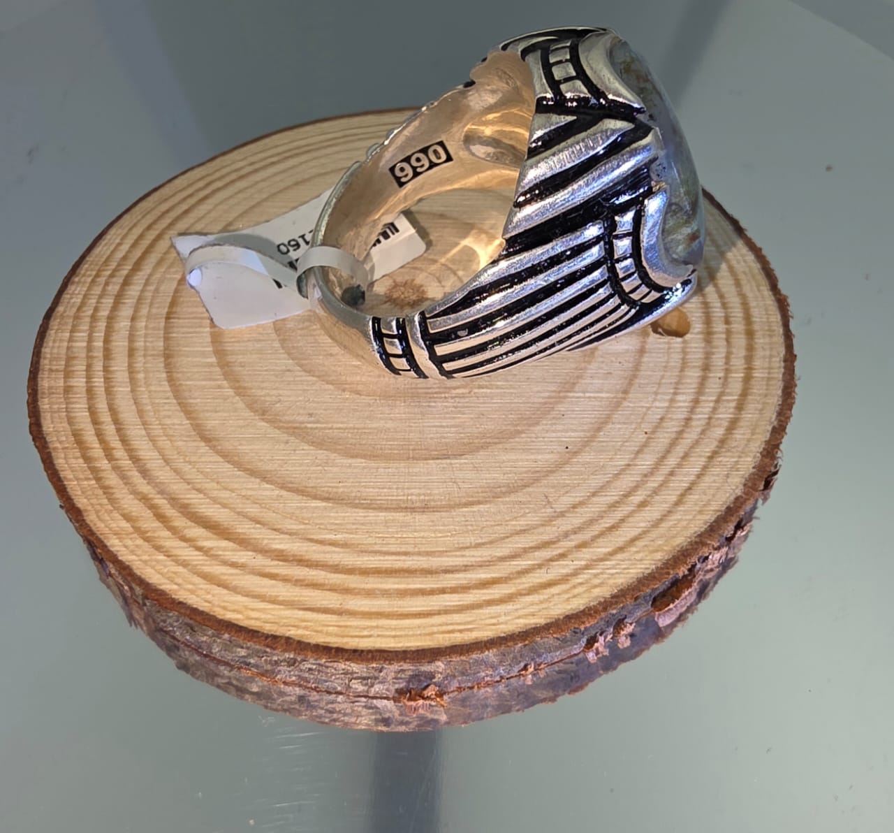 خاتم بحجر طحلبي اخضر