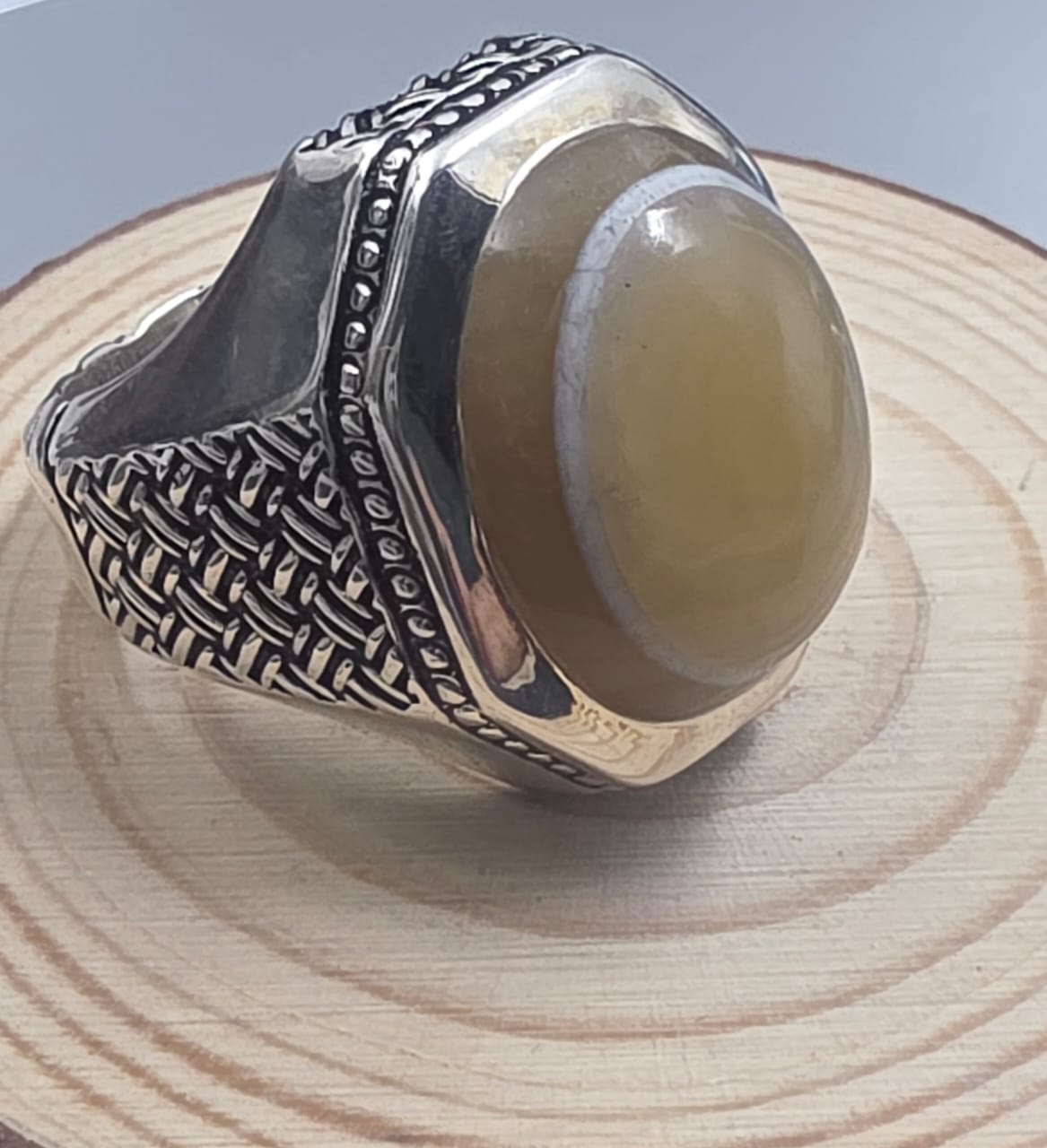 خاتم فصه بحجر سليماني يمني مميز