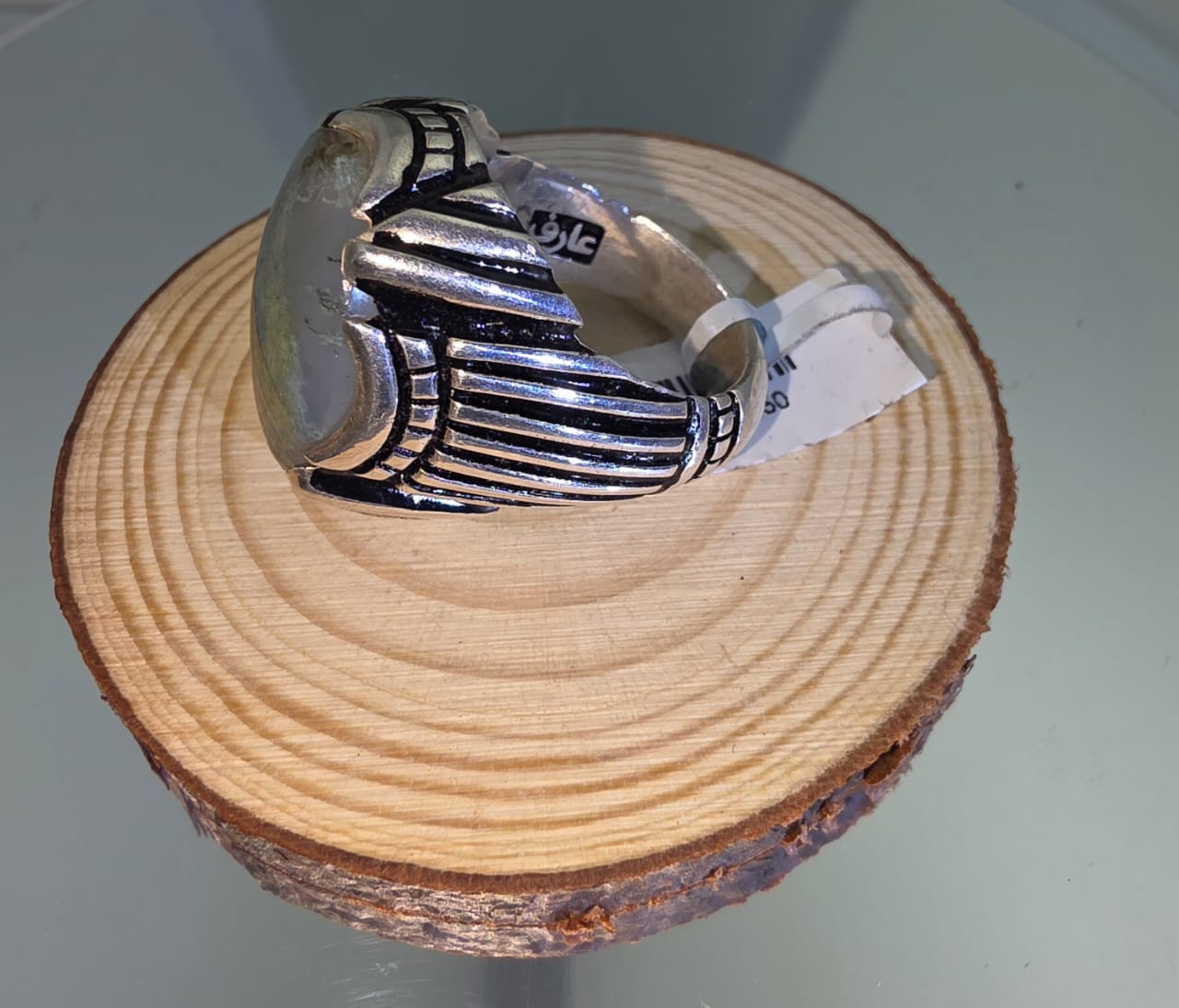 خاتم بحجر طحلبي اخضر