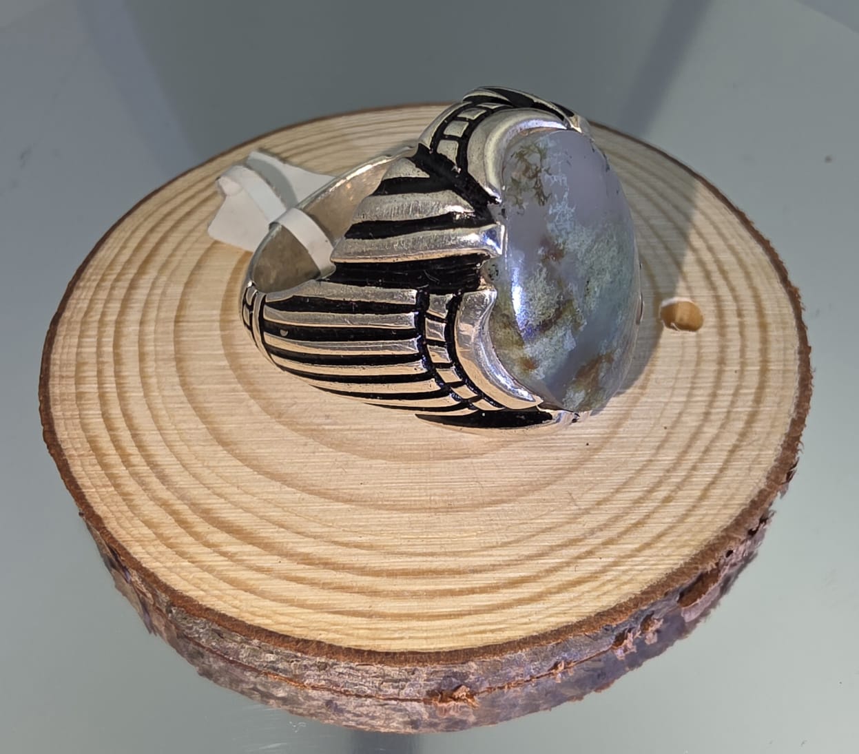 خاتم بحجر طحلبي اخضر