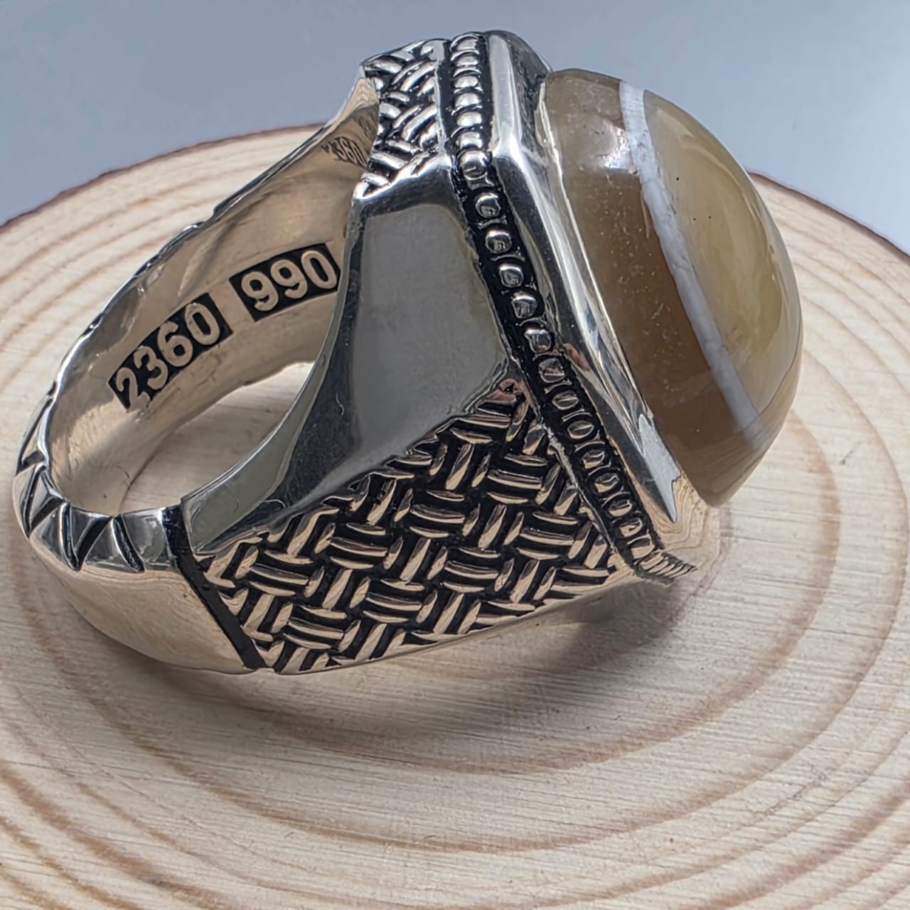 خاتم فصه بحجر سليماني يمني مميز