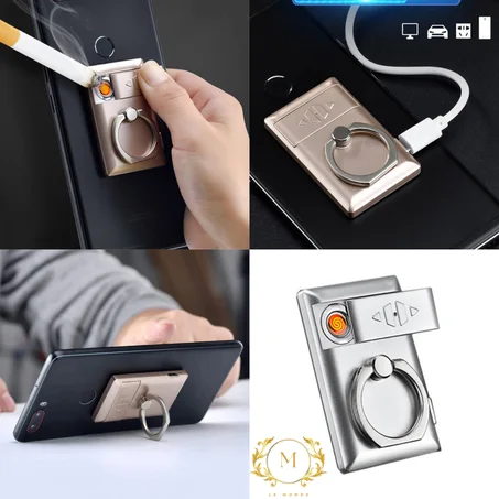 ولاعة + حاملة هاتف جوال