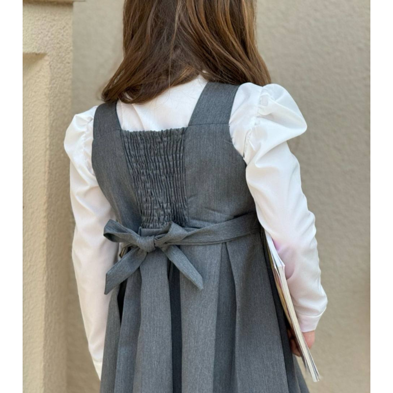 Robe fille  avec chemise blanche pour l