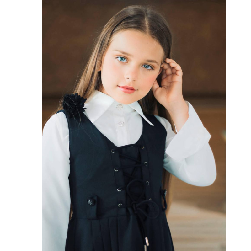 Robe fille  avec chemise blanche pour l