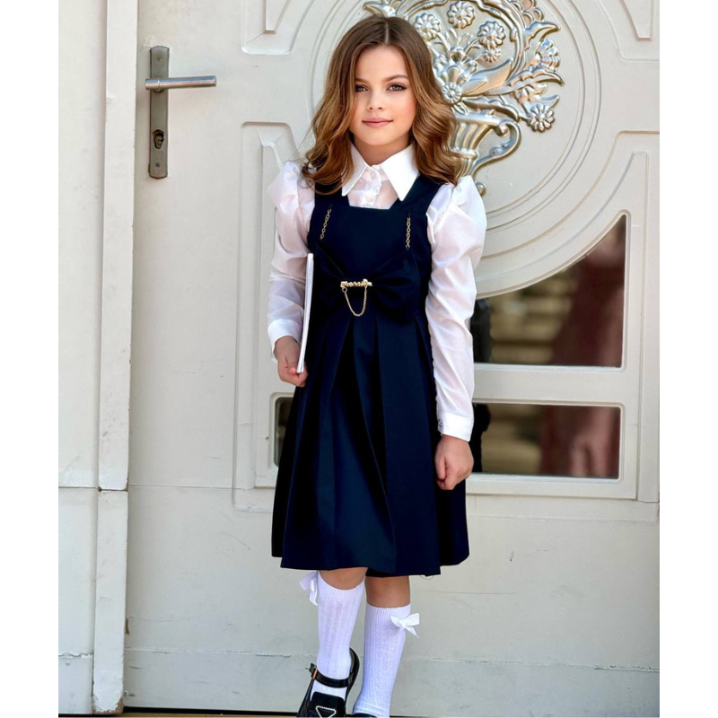 Robe fille  avec chemise blanche pour l
