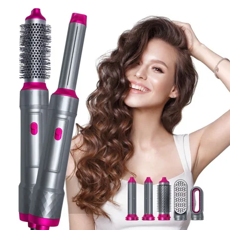 5en1Brosse à cheveux مجفف شعر مع مشط