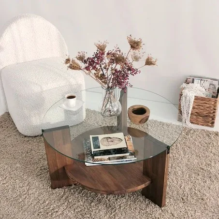 Table de lune en verre