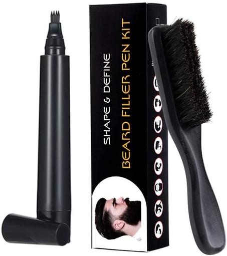 Juego de 6 piezas Juego de bolígrafos para rellenar barba, Lápiz resistente al agua Juego de bolígrafos para rellenar barba, con cepillo, Adecuado para barba y cejas