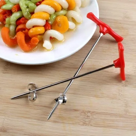Paquete de 2 cuchillos en espiral para frutas de acero inoxidable, cuchillos en espiral para frutas y verduras, cortador manual en espiral, para aperitivos saludables, patatas fritas y fiesta