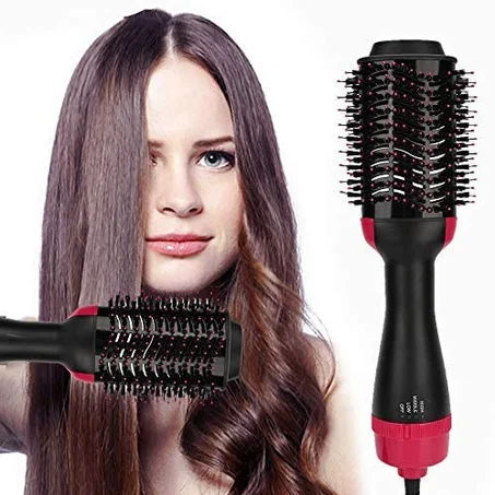 Secador de pelo eléctrico peine secador de pelo de aire caliente cepillo secador de pelo multifuncional cepillo secador de pelo peine de pelo ajustable rizador de pelo,