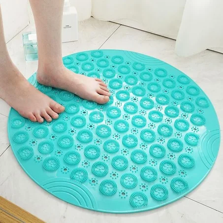 Alfombrilla de ducha de seguridad Aspiración antideslizante Esquina redonda Cuadrante Ducha Mejor lujo Durable y elegante Alfombra de baño Lavable Baño Lavable Verde_55 x 55 cm