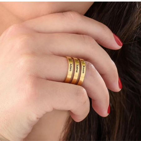 خاتم مطلي بالذهب عيار 21 نكتب علية اسم من اختيارك