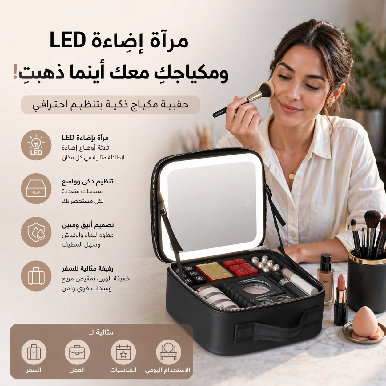LED Makeuptrain case