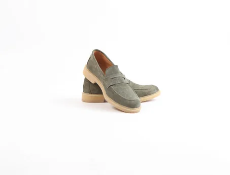 Mocassin Loafer Daim vert olive