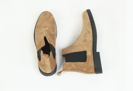Chelsea Boots Daim en beige argile