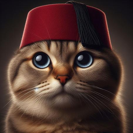 طربوش احمر للقطط