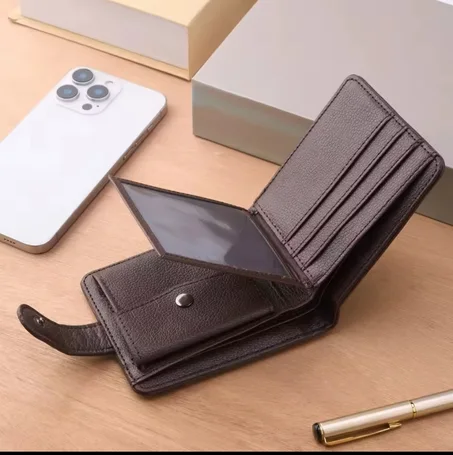 Cartera Elegante para Hombre con Cierre de Broche, Monedero y Billetera Clásica Multifunción
