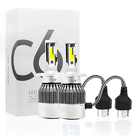 Phares à LED pour voiture C6 Super Bright Spotlight Lampe de conversion de lumière lointaine et proche  H4 H7 H11 Ampoules (pack de 2)
