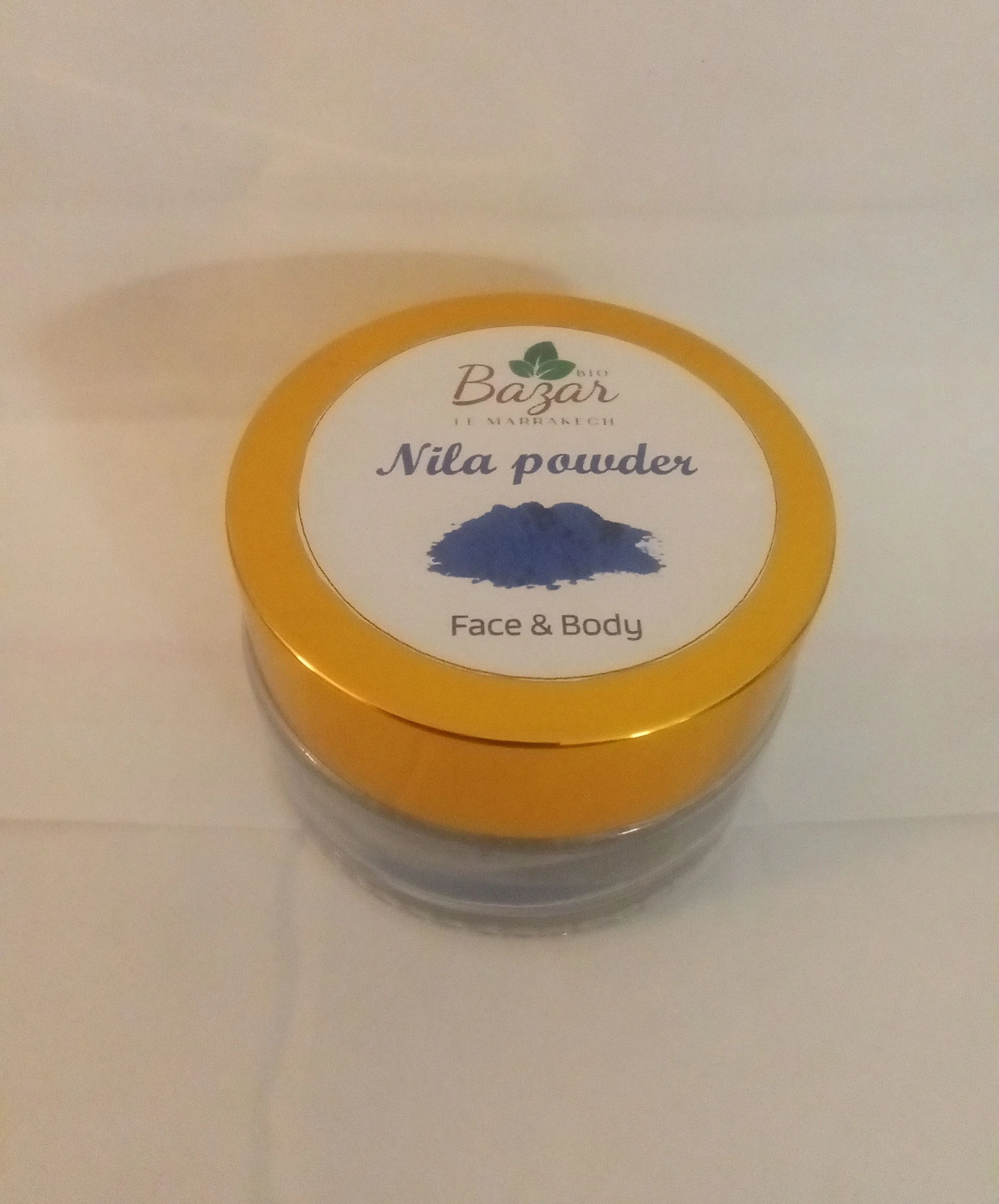 Poudre de Nila Bleu du Maroc 25g – Pure & Naturelle – Soin Éclaircissant Traditionnel – Qualité Cosmétique – Certifié ISO 22716
