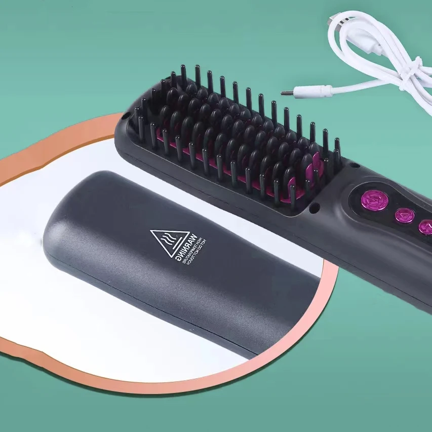 مشط تجعيد الشعر اللاسلكي ومشط فرد الشعر اللاسلكي