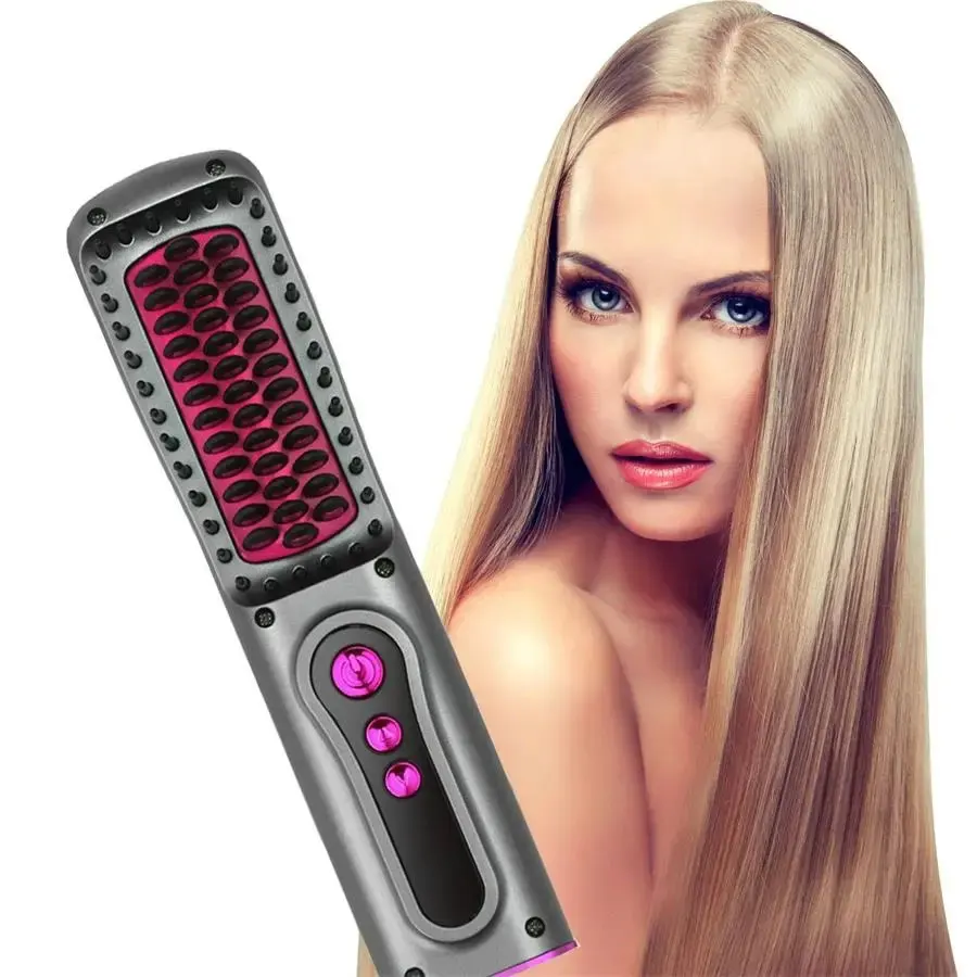 مشط تجعيد الشعر اللاسلكي ومشط فرد الشعر اللاسلكي