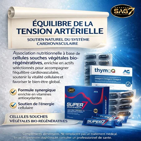 Équilibre de la Tension Artérielle – Soutien Naturel du Cœur et de la Circulation avec SUPER7 & THYMOQ