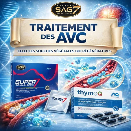 Soutien Neuro-Vasculaire après AVC – Vitalité Cérébrale & Circulation Optimisée avec SUPER7 et THYMOQ