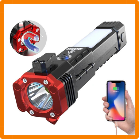 سيرجور مصباح يدوي قابل لاعادة الشحن، مصباح يدوي تكتيكي LED متعدد الوظائف