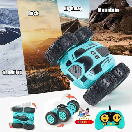 سيارة 3.7G 4CH بجهاز تحكم عن بعد على الوجهين للأطفال ، لعبة 2.4 بوصة ، دوران 360 درجة ، مركبة ترتد وانجراف ، حيلة ومسار .