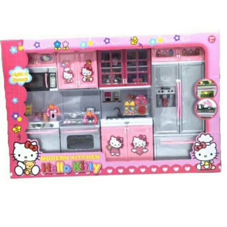 مطبخ عصري للبنات مع  جميع ادوات الطبخ Hello Kitty