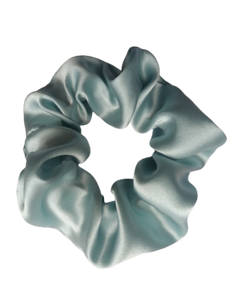 Chouchou en pure soie couleur bebe Bleu