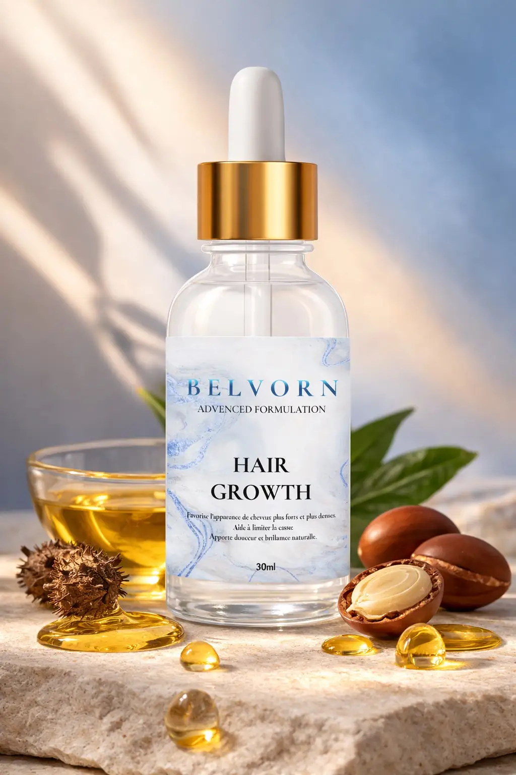 Huile de Croissance Capillaire BELVORN – 30ml