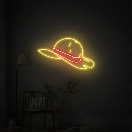 Straw Hat Neon Light