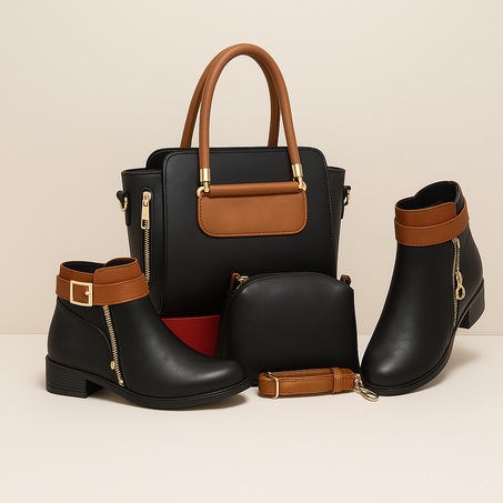 باك نسائي مكون من حقيبة راقية مع بودز بجميع المقاسات